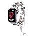 Produktbild LCLrute Edelstahl Armband für Apple Watch Series 1/2/3/4 42 / 44mm, Luxuriöses Schmuck Kette Ersatz Handschlaufe Uhrenarmband Glitzer Diamant Replacement Wrist Strap