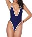 Produktbild homee Bademode - Sommer Western Women 'S Bademode Strand Einfarbig Weiß Seite Tief V Trägerlos Zurück Einteiligen Badeanzug,Tiefes Blau,L