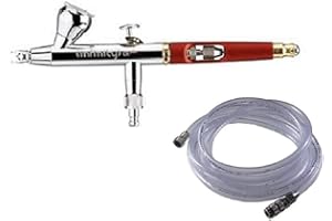 AEROGRAFANDO compatible con Aerógrafo Infinity CR Plus Two in One 0.2-0.4 Harder & Steenbeck con tubo de aire de PVC de 2,5 m Harder & Steenbeck con conexión rápida + 1/8" F