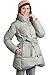 Front button waist ribbon down Maternity coat with baby pouch Gray UK size 8-10