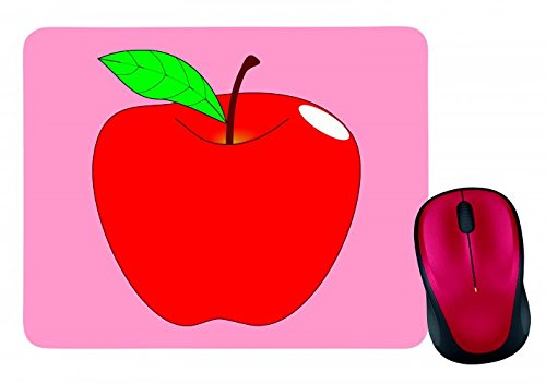 Mauspad "APPLE- ROT- REIF- BLATT- OBST- LEBENSMITTEL- GESUND- FRISCH- SÜß- LECKER- GESUNDHEIT- FRISCHE- SAFTIG" in Pink | Mousepad - Mausmatte - Computer Pad - Mauspad mit Motiv
