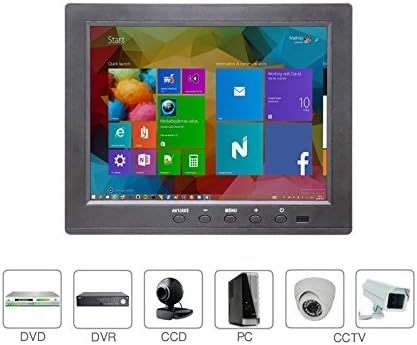 8 inch CCTV Monitor TFT LCD HD Color Screen 1024*768 With AV/VGA/HDMI/BNC/USB Input Built-in Speaker for Home Security CCTV PC Display By wholev (8 inch 1024X768)