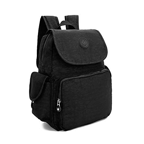 Casual Mochila Bolso para las Mujeres, KIPIG Moda Pequeño Ligero de Nylon Resistente al agua Multi-bolsillos al Aire Libre Ocio Mochila para las Niñas, Damas *Negro*
