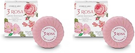 The ERBOLARIO – 3 pink soap 100 g – 2 Packs – Detergent, Scented, Hydrating, Softening