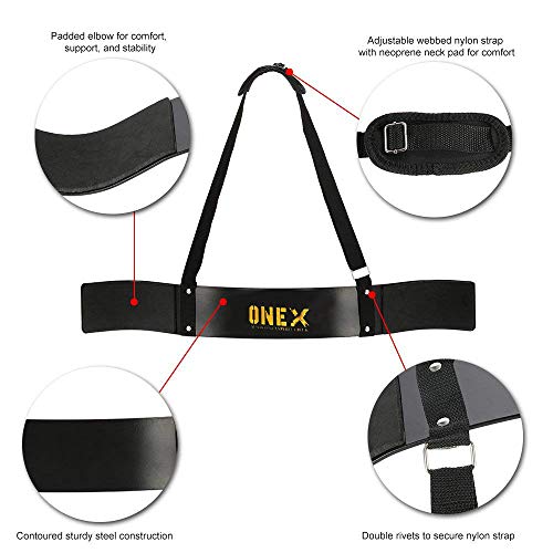 ONEX Arm Blaster for Biceps & Triceps – Adjustable Bicep Curl Support – Gym Workout Equipment for Strength Training, Muscle Growth & Bodybuilding