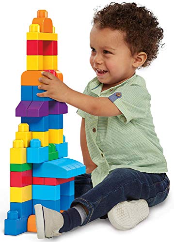 Mega Bloks Sac bleu, jeu de blocs de construction, 80 pièces, jouet pour bébé et enfant de 1 à 5 ans, DCH63 – Image 3