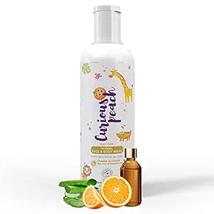 CURIOUS PEACH Face & Body Wash: 200 ml for Baby, Kids & Teens [Herbal & Scientifically Validated]