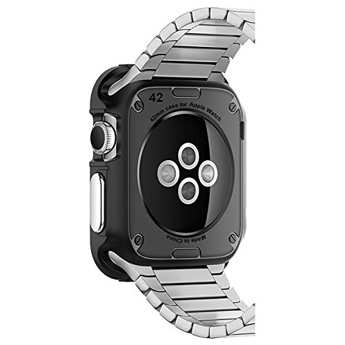  2 Unidades  Funda Apple Watch 42mm Series 1   Series 2   Series 3  iVoler Silicona Case Cover Dura Parachoques Carcasa Funda Bumper para Watch 42mm Series 1   Series 2   Series 3   Ultra-delgado   Shock-Absorci  n   Anti-Ara  azos  - Garant  a Incondicional de 18 Meses