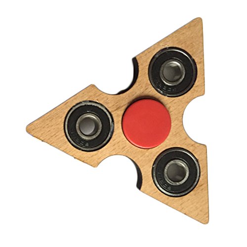 XQL Wood Pocket Spinner Fidget Toy Relieves Stress and Anxiety Triangle Spinner Toy Color Random