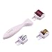 ZJchao 3 in 1 Derma Micro Needle Roller Titanium Alloy with 3 Separate Roller Heads of Different Needle Count 180c/600c/1200c for Eyes Face Body Wrinkles, Fine Lines, Blackheads, Acne Scars, Enlarged Pores, Cellulite and Stretch Mark Removal (0.5mm 1mm 1.5mm)Size Made of Sterilized Titanium