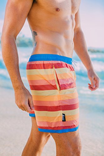 LUVANNI Herren Badeshorts Beachshorts Boardshorts Badehose gestreift - 4