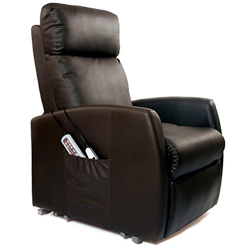 Cecotec Sillón Relax de Masaje Levanta Personas Compact. Función Calor. 5 programas. 3 intensidades. 8 Motores. Doble Mando. Ruedas. Polipiel de Alta Calidad. Bolsillo portaobjetos. Varios Colores.