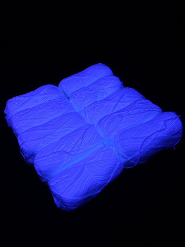 UV Schwarzlicht Wolle Set 10 x 50g, weiß Neon Schwarzlicht Stringart Goa