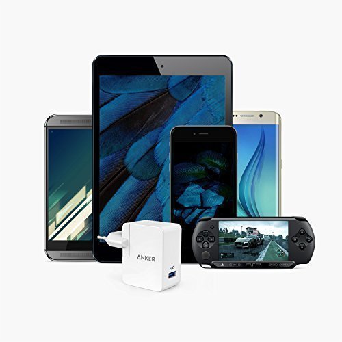 Anker PowerPort 1 (12W / 2.4A) 1 Port USB Ladegerät Reise mit UK /EU Stecker, Reiseadapter mit Power IQ für iPhone 7 / 6s / 6 /5s/ SE, iPad Air 2 / mini 3, Galaxy S7 / S6 Edge und Weitere (Weiß) - 5