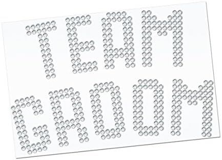 Diamante Diamonte Hotfix Wedding Transfer Rhinestone iron on Motif "Team Groom" -Style...