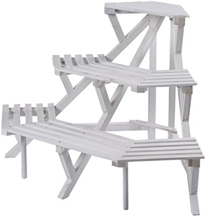 HWF Stands Flower Racks Solid Wood Corner Ladder Shelf Shelves Succulents Plant Shelf ( Color : B )