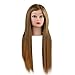 Hairdressing 50% Brown Professional Real Hair 24 Inch,CoastaCloud Training Mannequin Head Hairdresser Human Hair with Clamp