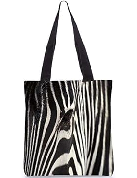 Snoogg Zebra-Augen-Tragetasche 13,5 X 15 In