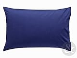 Just Contempo Plain Percale Pillow Case, 50 x 75 cm - Navy Blue, Pack of 2