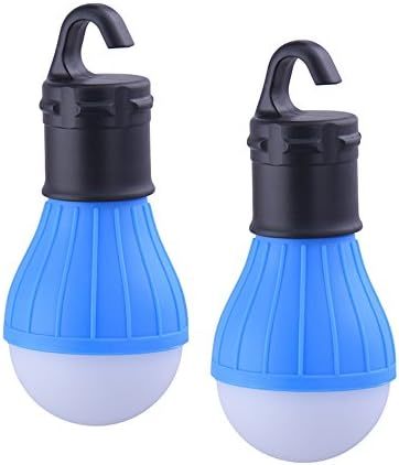 LED tent light (2 pack), Elstead Portable hanging lantern lamp for camping hiking fishing (Blue)