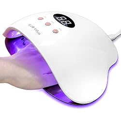 Lámpara Secador de Uñas, Carttiya LED/UV Gel Esmalte de Uñas Curado Luz Máquina, Con Sensor Automático y Pantalla LCD Para Manicura/Pedicure Nail Art en el Hogar y el Salón,12W