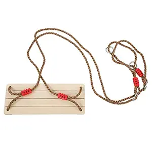 Swing, Wooden Swing Sturdy Strong Load-Bearing Durable Wooden Swing Wide Swing Toy with Metal for Indoors Outdoors
