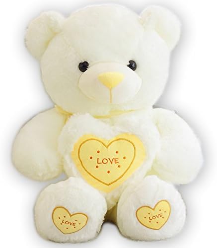 Anterrier 39" Large Stuffed Bear Plush Love Heart Bear Soft Animal Toy 100 cm (Yellow)