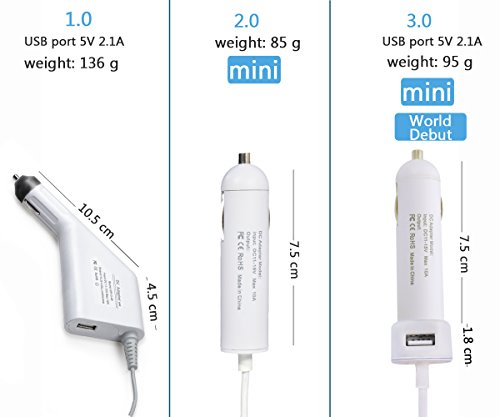 World Debut Mini 16,5 V 3,65 A 60 W DC Auto Ladegerät Für Mac Book magsafe1 A1278 A1181 A1184 A1344 A1330 A1342 33 cm KFZ Adapter Pro USB Prot 5 V 2.1 A - 3