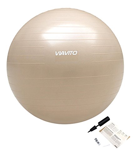 Viavito 500kg Balón de Ejercicio Anti-Pinchazos de 75cm, Color- Champagne