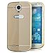 Produktbild Saxonia Samsung Galaxy S4 Hülle Aluminium Case Schutzhülle Alu Rahmen Bumper und Back Cover | Plexiglas Rückseite Gold