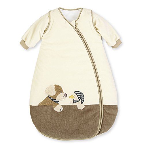 Preisvergleich Produktbild Sterntaler Schlafsack für Kleinkinder, Abnehmbare Ärmel, Wärmeregulierung, Reißverschluss, Größe: 110, Hanno, Crème / Braun