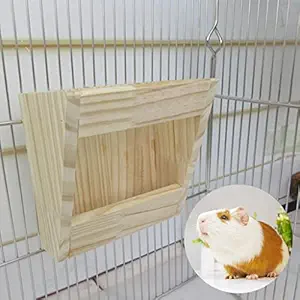GIANTE Natural Wooden Hay Feeder Rabbit Feeder Pet Cage Fixed Hay Rack Manger