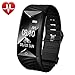 Price comparison product image Fitness Tracker HR,YAMAY Activity Tracker Watch with Heart Rate Monitor Waterproof IP67 Smartwatch Smart Band Fitness Watch Step Counter Pedometer Watch for Kids Women Men Call SMS SNS notification Push for iOS and Android Phone (Black)