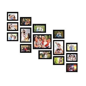 Amazon Brand - Solimo Set of 15 Collage Photo Frames(10 Pcs-6x4 Inch, 2Pcs-6x8 Inch, 2 Pcs-7x5 Inch 1 Pc-10x8 Inch)