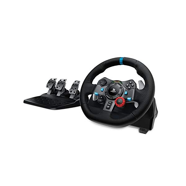 Logitech G29 Driving Force Volante de Carreras y Pedales, Force Feedback, Aluminio Anodizado, Palancas de cambio…