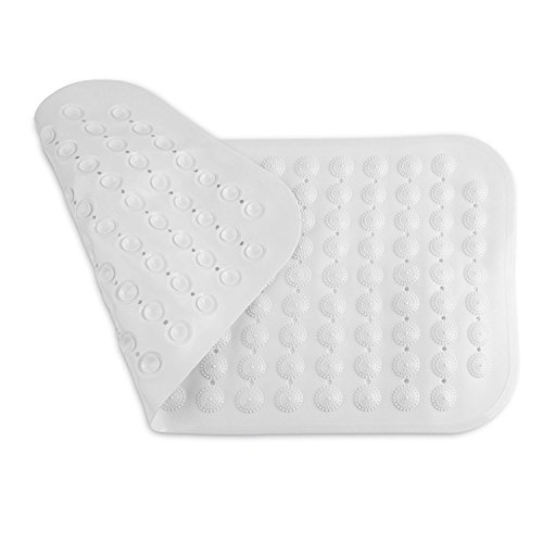 Anti Rutsch Matte für die Badewanne mit Saugnäpfen, Rutschfeste Badewanneneinlage in schöner Optik (M 35cm*71cm, Weiß) - 2