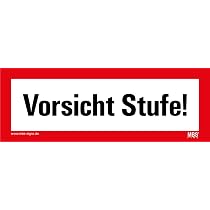 3x Aufkleber Warnung „Vorsicht Stufe!" Schild Folie ähnl. DIN 4066
