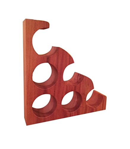 Freistehend Weinregal Weinflaschenhalter für 6 Flaschen Mahagoni Hartholz - 3