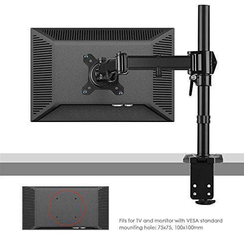 SIMBR Monitor Tischhalterung Schwenkbar Neigbar mit VESA 100×100 für LCD Monitor oder TV von 13 bis 27 Zoll max. Tragfähigkeit 8kg - 4