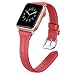Produktbild Dolank kompatibel mit Apple Watch Armband 38mm 40mm, Chic&Retro Leder Armbänder Sport Ersatz Uhrenarmband mit Edelstahl Schnalle für iWatch, Nike+, Series 4 3 2 1, Edition Rot