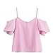 Produktbild Internet Damen Von Schulter T-Shirt Spitzenbluse (XXL, rosa03)