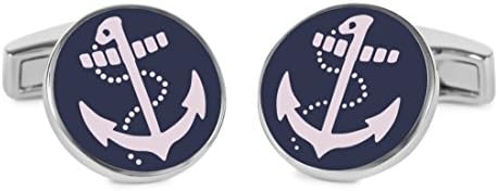 SoloGemelos - Anchor Cufflinks - Blue, Silver - Men - One Size