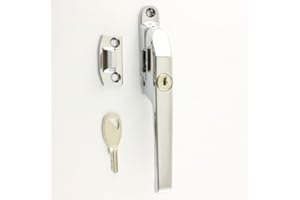 CHIVROSE LTD Modern Contemporary Design Lockable Casement Window Fastener 124mm (Polished Chrome)