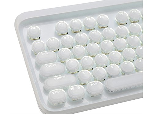 Preisvergleich Produktbild FERFERFERWON Haushaltstastatur Maschinen-Tastatur verdrahteter drahtloser Schalter-Retro Tastatur (weiß) Junge Geburtstagsgeschenk