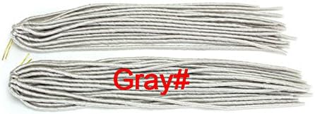 Synthetic Soft Dread Locks Hair Extensions Faux Locs Hair Kanekalon Crochet Twist Braids 20inch Pack of 1PC (#gray)