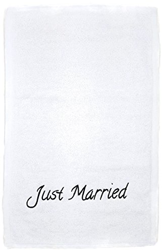 Hochzeits-Handtuch „Just Married“,- weiß, 30x50cm, Baumwolle, Geschenk, tolles Hochzeitsgeschenk für das Brautpaar / Hochzeitspaar - 6