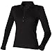 Produktbild Frauen Long Sleeve Stretch Polo Shirt SK044 Gr. xl, Schwarz - Schwarz