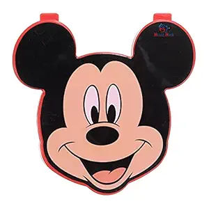 Heart Home Mickey Face Shaped Plastic Lunch Box for Kids with Spoon (Red), Standard