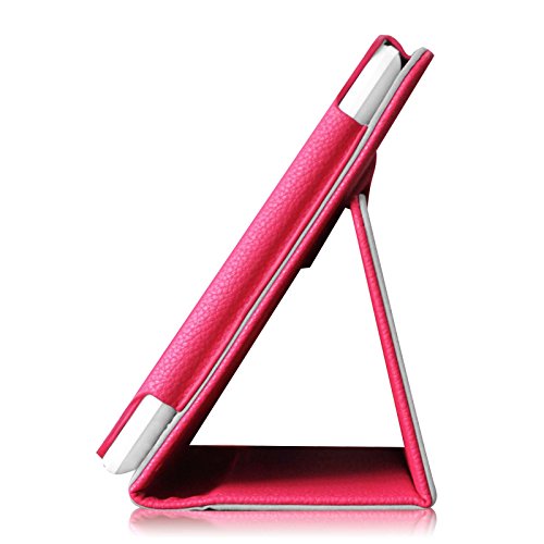 Fintie Odys Ieos Quad white Edition X610092 / Ieos Quad Pro Office Edition (10,1 Zoll) Tablet-PC Hülle – Slim Fit Folio Kunstleder Schutzhülle Cover Tasche mit Ständerfunktion und Stylus-Halterung, Magenta - 8
