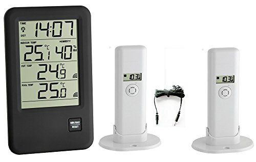 Malibu Plus schwarz TFA 30.3053.Plus.IT Funkthermometer incl. 2 Funksender